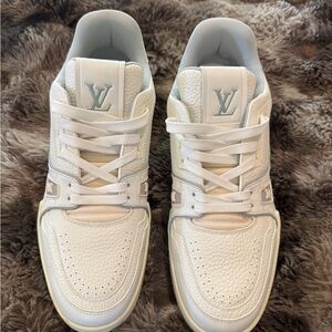 Louis Vuitton Cream and Gray Men's Sneakers